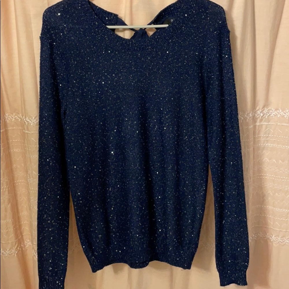 Bevy blue sequin sweater